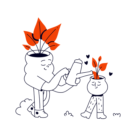 pianta che annaffia altra pianta